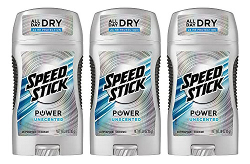 Speed Stick Desodorante Antitranspirante, Sin Perfume 3 Oz
