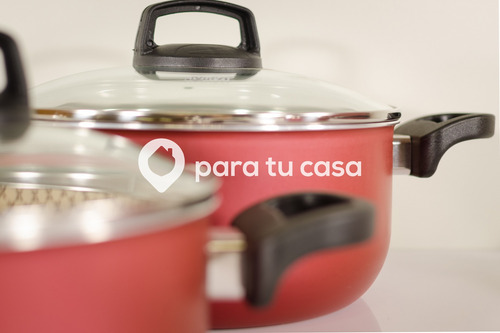 Juego De Cacerola Batería Cocina 4 Pzas Teflón Flora Mta