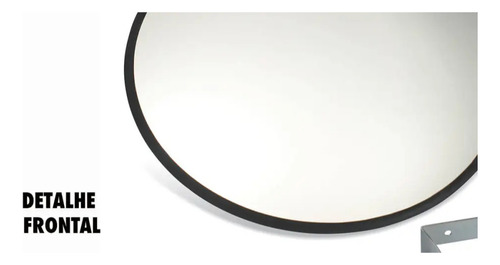Espelho Convexo Panorâmico Garagem 600mm Borracha Preto