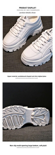Zapatillas Con Plataforma Para Mujer, Suela Gruesa, Zapatos Casuales Con Cordones