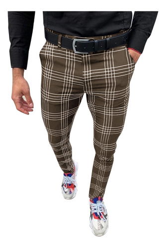 Pantalones De Vestir Modernos Para Hombre, Casual, A Cuadros