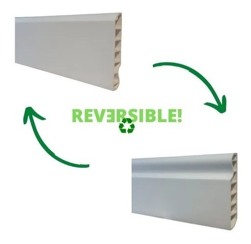 Zocalo Pvc Eps Plastico Reversible Blanco Borde Redondeado