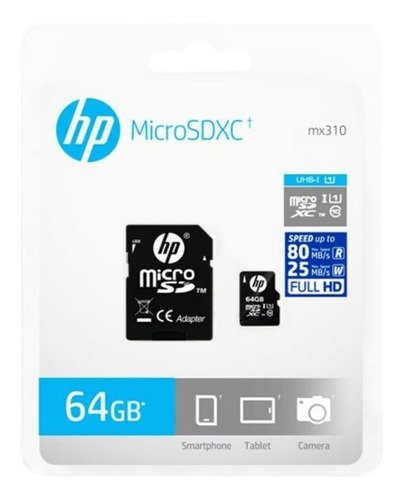 Cartão Micro Sd 64gb C/adaptador C10 Hp Full Hd Original 