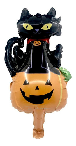 Pack 3 Globos Metalizados Calavera Gato Y Fantasma Halloween