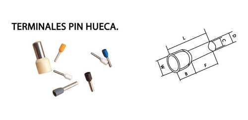 Terminales Pin Hueca Rojo Cable #18