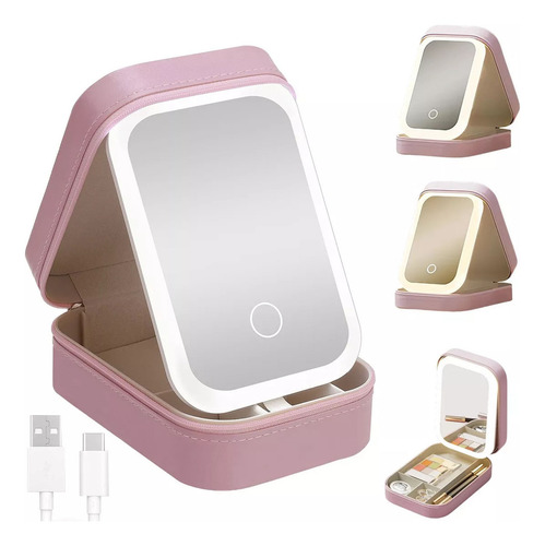 Estuche Para Maquillaje Con Luz Led Mavrik 14445 Espejo Desp