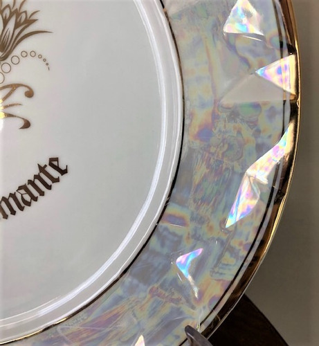 Imagem 3 de 6 de Prato Relevo Bodas De Diamante 60 Anos De Casamento 27,5cm