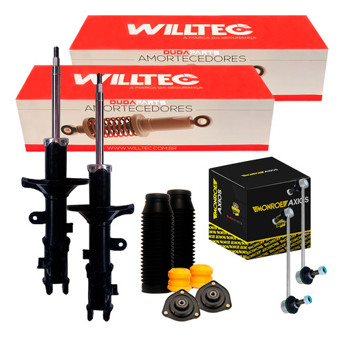 Par Amortecedor Kit Dianteiro Bieleta Jac J3 11/15 Willtec