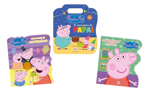 Biblioteca Infantil - Kit Com 3 Livros De Capa Dura Da Peppa Pig - Ciranda Cultural, Leitura Infantil