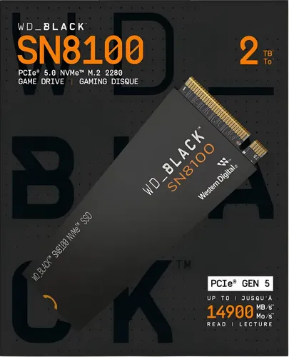 Ssd Gen5 2tb 14900mb/s Wd Black Sn8100 M.2 Nvme Pcie 5.0 Gen5