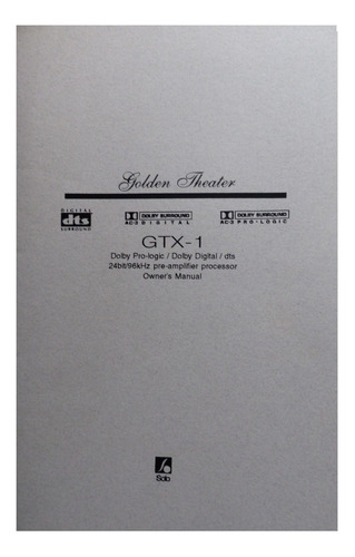 Manual Original Preamplificadorprocesador Goldentheater Gtx1