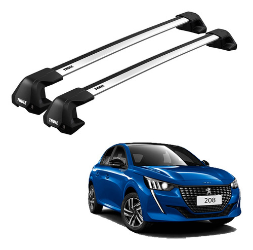 Rack Travessa Thule Wingbar Evo Edge New Peugeot 208 Prata