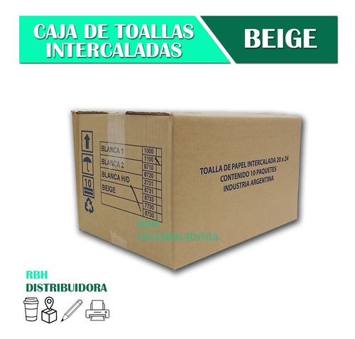 Imagen 1 de 6 de Toalla Intercalada De Papel Beige Para Manos Baño X2500u