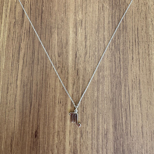 Collar Dije Zodiaco Plata .925 De 45 Cm Mujer Hombre Agálea Color Escorpio