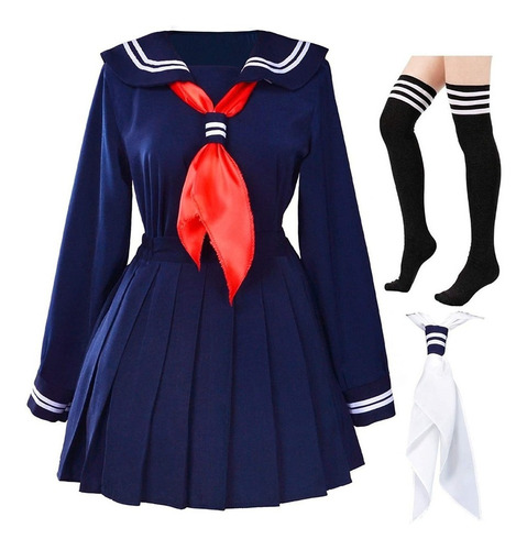 Juego De Poleras Estilo Marinero Cosplay Con Calcetines