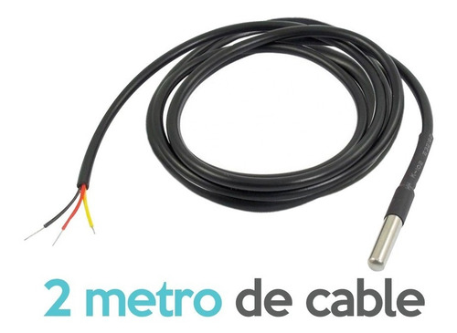 Cable Sensor De Temperatura A Prueba De Agua Ds18b20 2 Mts