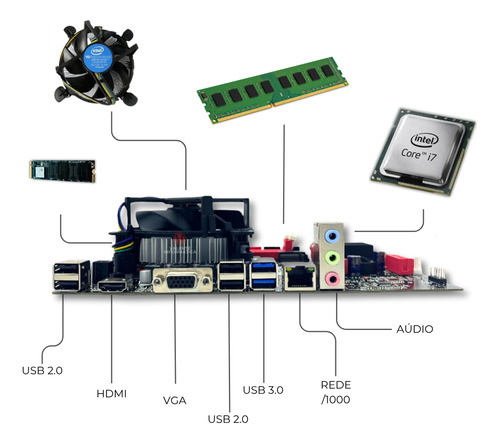Pc Cpu Computador I7 6700 6° Geração + 16gb + Nvme 240gb