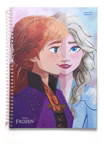 Caderno Espiral Disney Frozen Elsa Jandaia 1 Materia 80 Fls