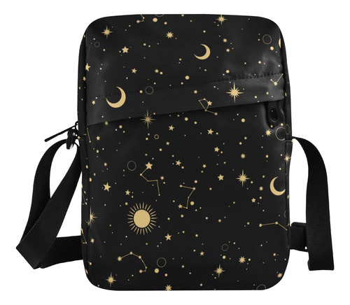 Alaza Luna Sol Estrellas Noche Crossbody Bolsa X81bx