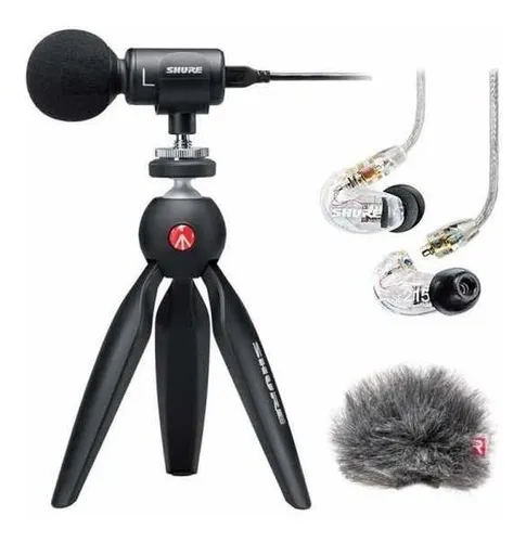 Kit Shure Micrófono Mv88 Audifono Se215-cl Shure Smv88 Graba