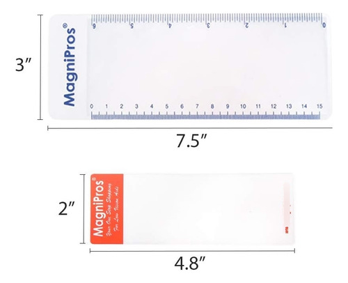 3 Lupa Flexible Lente De Aumento Grande Regla Credencial 3x