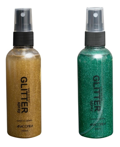 2 Sprays Glitters: Verde E Dourado - Torcida Vai Brasil!