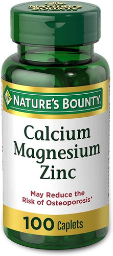 Suplemento En Comprimidos Nature's Bounty Calcium Magnesium Zinc & Calcio Magnesio En Pote De 0ml 100 Un