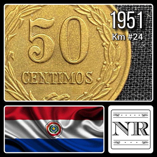 Paraguay - 50 Centimos - Año 1951 - Km #24 - Vf