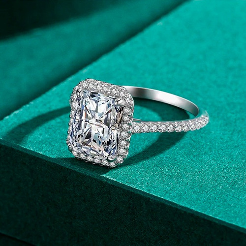 Anillo De Compromiso Plata Ley 925 De Hermosa Piedra Grande