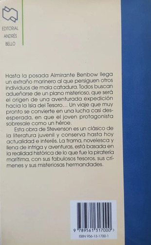 La Isla Del Tesoro, De Robert Louis Stevenson. Editorial Andres Bello, Tapa Blanda En Español, 2011