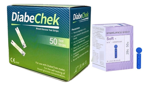 50 Tiras Reactivas Diabechek + 50 Lancetas