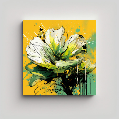 70x70cm Cuadro Moderno Urbano Yellow And Green Colors Neo-no