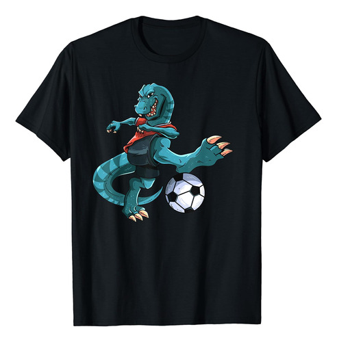 Divertido Dino Jugador De Fútbol T-rex Amante Juego De Fútbo