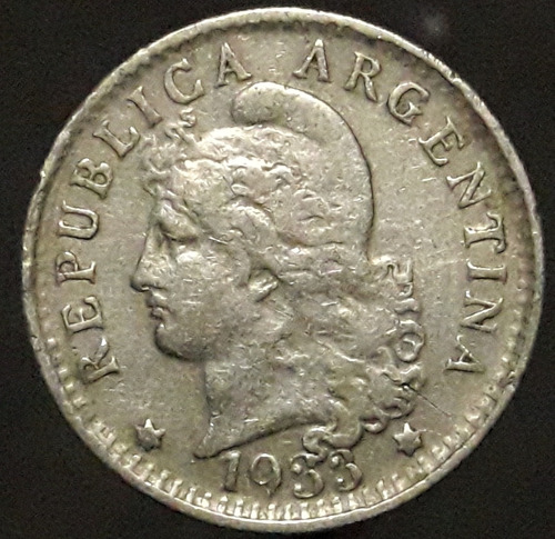 Moneda Argentina Cuproniquel 5 Centavos 1933