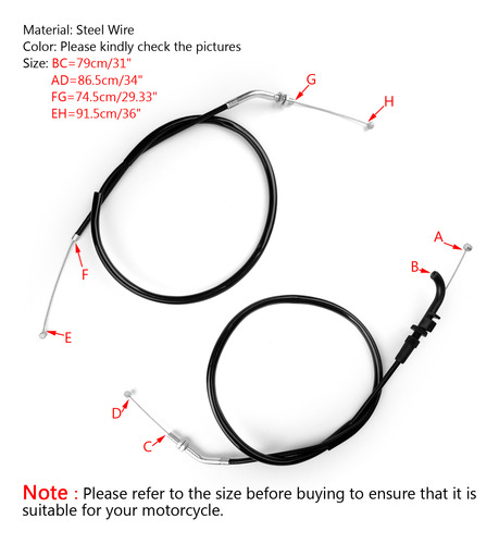 Cable De Aceleración Para Kawasaki Er300 Z300 Ex250 Ninja 25