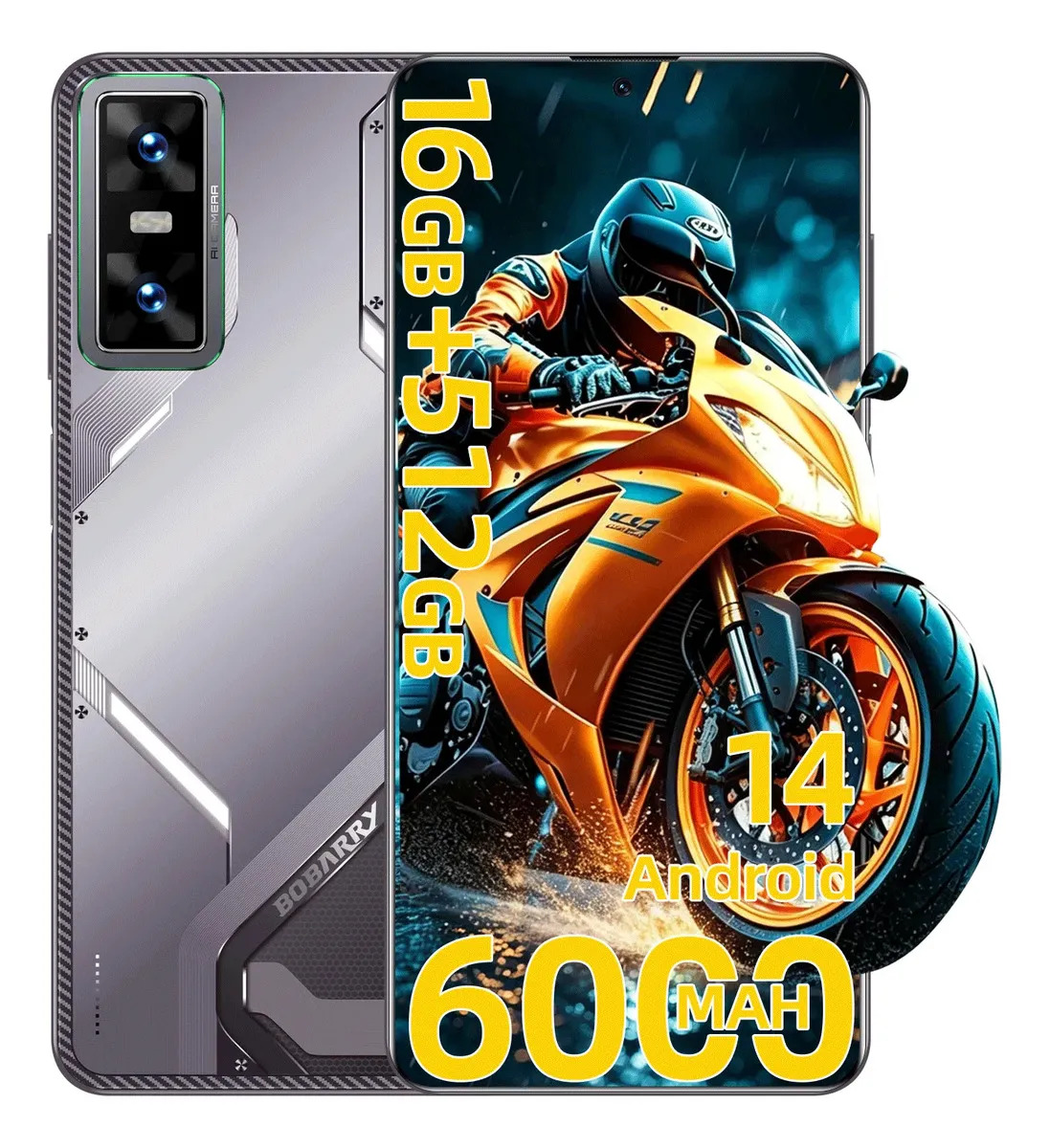 Celular GT30 Pro 5g Desbloqueado | 16gb Ram 512gb Rom | Dimensity9400 Octa Core | 6.78" Fhd+ | Cámara 50mp | Gran Batería 6000mah | Android 14 | Dual Sim Desbloqueado | Gamer Negro