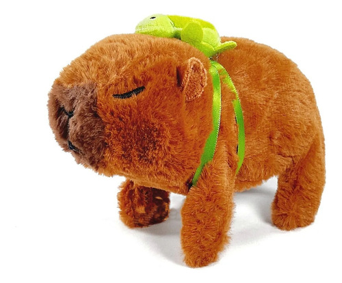 Capibara Peluche Camina Mueve El Hocico Sonido Sin Y C/luz Marrón Oscuro