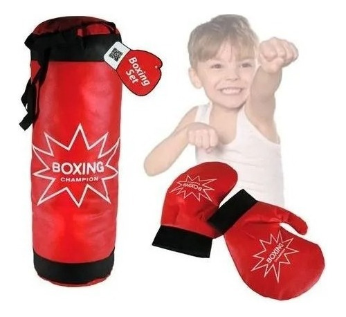 Set Saco Boxeo Para Niños Con Guantes Juego Deporte