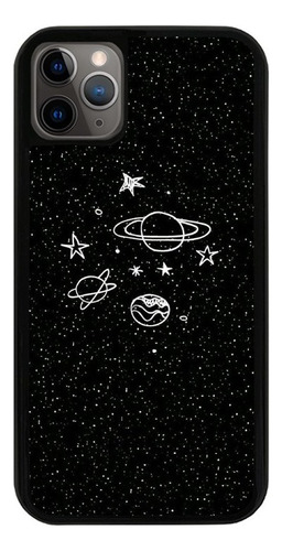 Funda Uso Rudo Tpu Para iPhone Planetas Espacio Fondo Negro