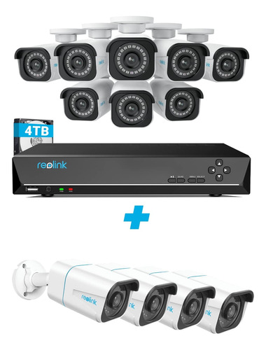 Sistema Camara Seguridad Poe 12 Inteligente Deteccion Un Nvr