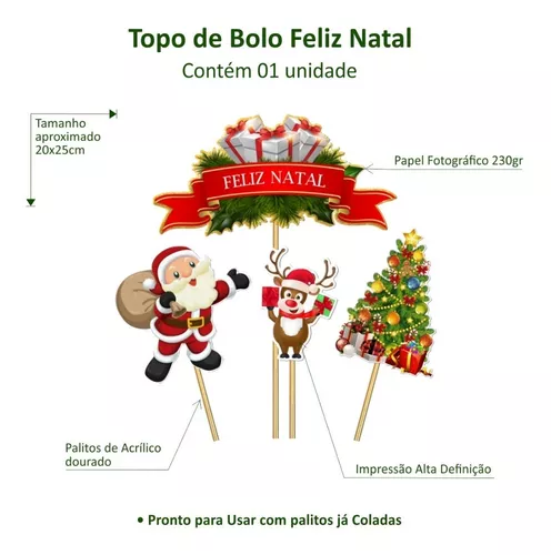 TOPO DE BOLO NATAL + 10 TOPPERS