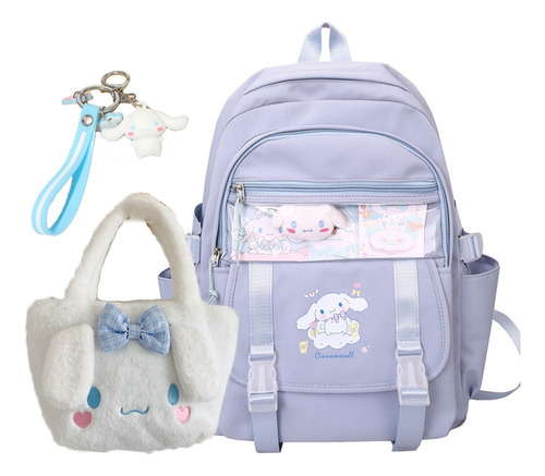 Juego De 3 Mochilas Cinnamoroll Para Niña Con Bolsa De Llave