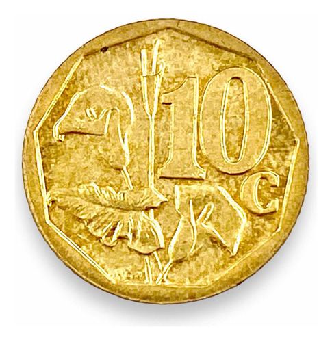 Moneda Sudáfrica De 10 Centavos Continente Africano (Usado)