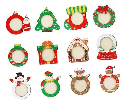 12 Adornos Navideños Para Marcos De Fotos, Decoración Para