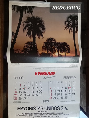 Almanaque Antiguo 1996 Eveready Fotos Aldo Sessa (Usado)