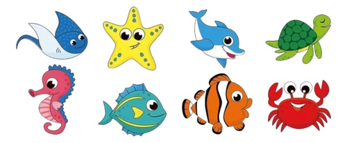 Pegatinas O Sticker Animales Marinos N°1  (100pcs)