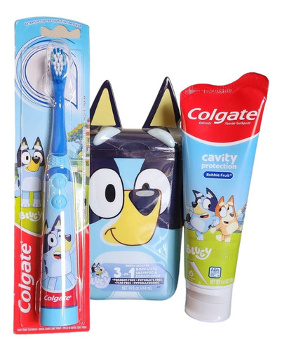 Kit Higiene Niños - Bluey - Shampoo, Pasta Y Cepillo Dientes