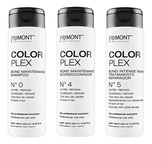 Primont Color Plex Shampoo + Acondicionador + Mascara 250ml