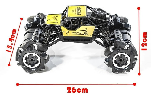 Carrinho 4x4 Controle Remoto Pickup Giro 360 Graus P Cor Amarelo