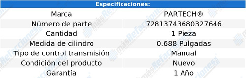 Cilindro Maestro Clutch Gmc K3500 V8 5.7l Std 84-86 Partech